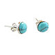 Stud earrings with turquoise, turquoise earrings, earrings as a gift. Stud earrings. Irina Moro. My Livemaster. Фото №4