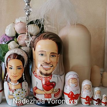 Русский стиль ручной работы. Ярмарка Мастеров - ручная работа Народные сувениры: матрёшки по фото. Handmade.
