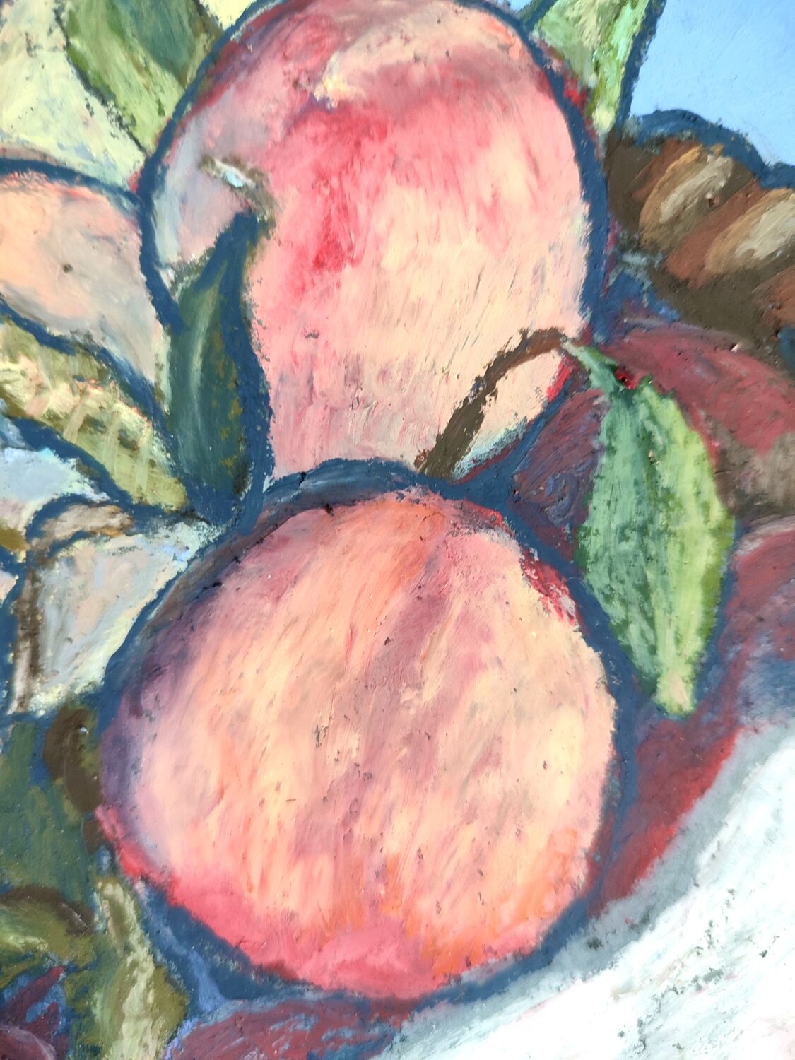 Персик рисунок цветными карандашами