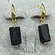 Order Black earrings made of natural stones black tourmaline sherl. naturalkavni. Livemaster. . Earrings Фото №3