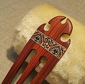 Украшения handmade. Livemaster - original item Hairpin hair fork Carmen from palysander wood with wooden mosaic. Handmade.