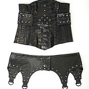Аксессуары handmade. Livemaster - original item Garter belt for stockings made of genuine leather. Handmade.