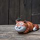 Заказать Фигурка КОТ "Хороший день!", рыжий довольный. Папье-маше. Ревкова Татьяна фигурки, декор (figurki-sculpt). Ярмарка Мастеров. . Статуэтки Фото №3