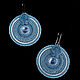 Soutache earrings round disc blue. Earrings. Natalia Luzik Jewelry&Accessories (nataluzik). Online shopping on My Livemaster.  Фото №2