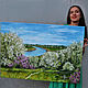 Картина маслом цветущие сады яблони цветут природа река яблони, Картины, Барнаул,  Фото №1