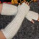 Заказать Длинные митенки белые вязаные из 100% козьего пуха Hand Knit. ПУХОВЫЙ ШИК KOZAmoDA (kozamoda) (kozamoda). Ярмарка Мастеров. . Митенки Фото №3