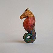 Сувениры и подарки handmade. Livemaster - original item Wooden Christmas Tree Toy Souvenir Keychain Seahorse.. Handmade.
