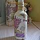 Бутылка декоративная объемный декор Белая Лавановая Лаванда Provence. Бутылки. Ковач Алеся. Ярмарка Мастеров.  Фото №6