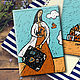 Cover passport 'the girl with the suitcase', Passport cover, Moscow,  Фото №1