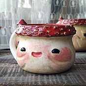 Посуда handmade. Livemaster - original item Mugs and cups: Large mug mushroom fly agaric cheerful. Handmade.