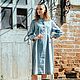 Платье-рубашка льняное пыльно-голубого цвета, Платья, Челябинск,  Фото №1