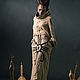Beige Long Linen Ethnic Dress «Luna». Dresses. mongolia. My Livemaster. Фото №4
