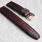 Украшения handmade. Livemaster - original item Watch band leather 20mm Burgundy. Handmade.
