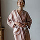 Linen dressing gown Darling long powder color, Robes, Moscow,  Фото №1