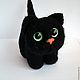 black cat (toy from felt), Stuffed Toys, Moscow,  Фото №1