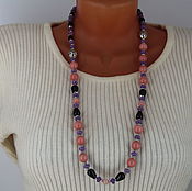 Украшения handmade. Livemaster - original item Long beads ( agate, rhodonite, jade). Handmade.