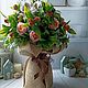 Букет с розами, искусственный, интерьер, композиция, для дома, подарок, Композиции, Москва,  Фото №1