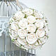 Bridal bouquet of Bowl of roses. Flowers polymer clay handmade, Wedding bouquets, Moscow,  Фото №1