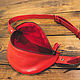 Leather waist bag red enlarged. Waist Bag. G.L.A.D.. My Livemaster. Фото №6