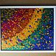 Painting rainbow fluid fill in the frame 'Joy' 52h42h2 cm. Panels. Larisa Shemyakina Chuvstvo pozitiva (chuvstvo-pozitiva). Ярмарка Мастеров.  Фото №6