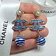Винтаж: Серьги Chanel круизная коллекция. Серьги Шанель в полоску, Серьги винтажные, Москва,  Фото №1