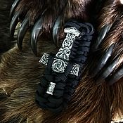 Украшения handmade. Livemaster - original item Paracord bracelet with Thor`s Hammer and bead. Handmade.