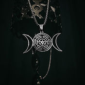 Украшения handmade. Livemaster - original item Hecate the Moon Goddess — Steel Pendant. Handmade.