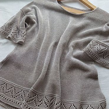 Одежда ручной работы. Ярмарка Мастеров - ручная работа Туника из шелка и льна. Handmade.