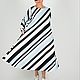 Свободное зимнее полосатое платье - трапеция  DR0955PL. Платья. EUG FASHION. Интернет-магазин Ярмарка Мастеров.  Фото №2