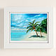 Painting with the sea Tropical beach with palm trees Oil painting. Pictures. Lana Zaitceva. My Livemaster. Фото №4