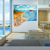 Interior design bright painting abstract Vacation in Italy