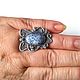 Кольцо с мерлинитом (дендроагатом) "Цветочки-завиточки". Кольца. Unique Silver (UniqueSilver). Ярмарка Мастеров.  Фото №4