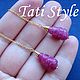 Серебряные серьги-продевки с резным рубином ,,RED GRAPES,,. Серьги-продевки. Tati Style. Ярмарка Мастеров.  Фото №6