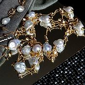 Украшения handmade. Livemaster - original item Necklace and earrings baroque pearls and gilding 
