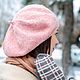 Pink beret with sequins IN STOCK, women's knit beret for spring, Berets, Chernihiv,  Фото №1