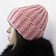 Order Beanie hat in powdery color, half-wool. Cozy corner (nadejdamoshkina). Livemaster. . Caps Фото №3