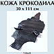 Кожа крокодила чёрная (мини) В НАЛИЧИИ. Кожа. BurlakovStraps. Интернет-магазин Ярмарка Мастеров.  Фото №2