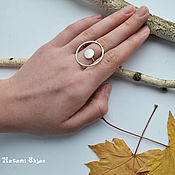 Украшения handmade. Livemaster - original item Ring silver round ring 925 sterling silver large boho ring. Handmade.