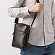 Мужская сумка через плечо "Baxter" (Тёмно-коричневая). Мужская сумка. ASLED - Лаконичные сумки. Ярмарка Мастеров.  Фото №6