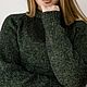 Блестящий свитер ручной работы зеленого цвета. Свитеры. Вязаные свитера и джемперы от Юлии. Ярмарка Мастеров.  Фото №6