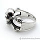 Кольцо из серебра Skull-5 SJR36-05. Кольца. Blacksilver. Интернет-магазин Ярмарка Мастеров.  Фото №2