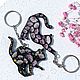 Брелок для ключей, для сумки Кошка с цветами Красивый аксессуар, Брелок, Сальск,  Фото №1