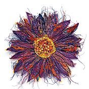 Материалы для творчества handmade. Livemaster - original item Patch, Aster Flower applique, hand embroidery. Handmade.