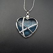 Украшения handmade. Livemaster - original item Silver pendant with cubic Zirconia. Handmade.