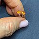 Серьги с гранатом фанта 1.50 ct. ОДУВАНЧИКИ Натуральные камни. Серьги классические. Елена. Ярмарка Мастеров.  Фото №6