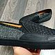 Order Men's slip-ons made of Python, tweed and genuine leather. SHOES&BAGS. Livemaster. . Slip-ons Фото №3