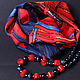 The transformer necklace from silk ultramarine and red and natural stones. Necklace. Butik4you. My Livemaster. Фото №6