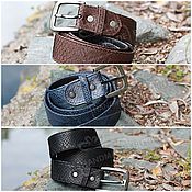 Аксессуары handmade. Livemaster - original item Belt mens Python leather in a classic style. Different colors.. Handmade.