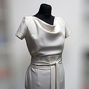 Одежда handmade. Livemaster - original item dresses: The wool dress with a belt is elegant. Handmade.