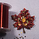 Set for creating a brooch Maple leaf red with a master class. Embroidery kits. agraf. My Livemaster. Фото №5